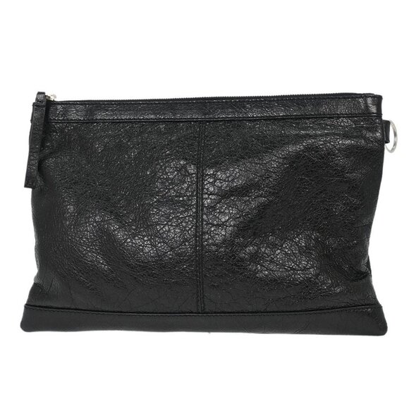Balenciaga Black Leather Clip M Clutch Bag - Picture 3 of 12